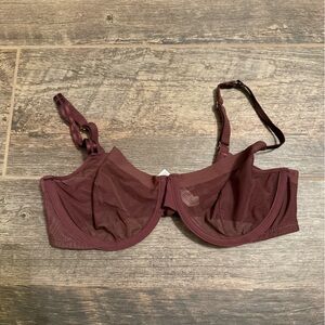 Auden Burgundy Mesh Underwire Bra